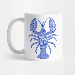 Lobster (blue and white vertical) Mug